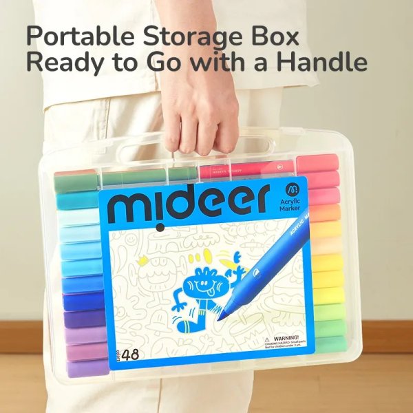 Акрилові маркери Mideer ультрам'яке перо 36 кольорів (MD1524) у валізі Акрилові маркери Mideer ультрам'яке перо 36 кольорів (MD1524) у валізі