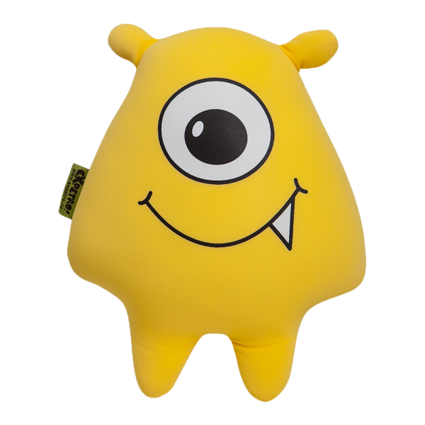 М'яка  іграшка  антистрес  Expetro інтер'єрна подушка Монстрик жовтий 18 см ( А-192 )